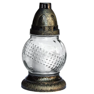 Kegyeleti mécses arany/ezüst gömbölyű formában 17cm RZ-05