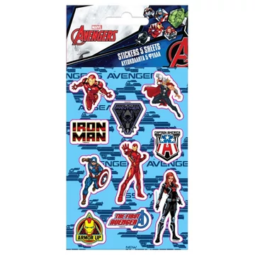 Marvel Bosszúállók öntapadós matrica szett 8x12cm-es íven 5db