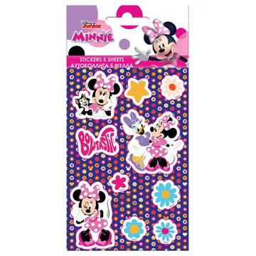 Minnie egér öntapadós matrica szett 8x12cm-es íven 5db