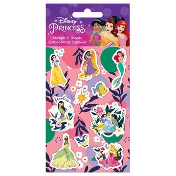 Disney Hercegnők öntapadós matrica szett 8x12cm-es íven 5db