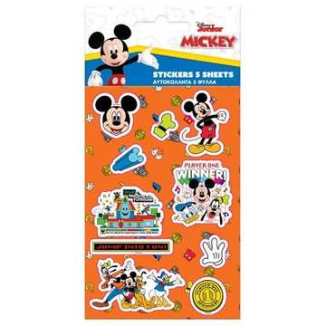 Mickey egér öntapadós matrica szett 8x12cm-es íven 5db