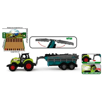 Játék elemes utánfutós traktor 90496
