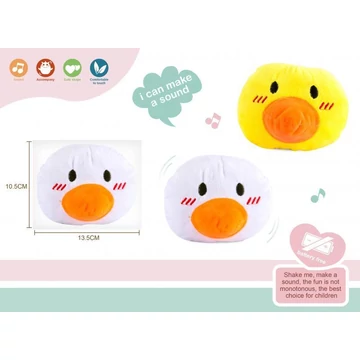 Játék csipogó plüss kacsa kétféle változatban 14cm PL1168
