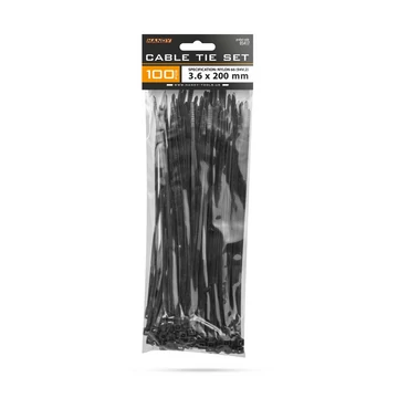 Handy kábelkötegelő 200*3,6mm fekete 100db 05417