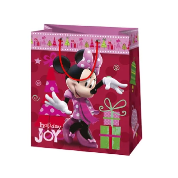 Karácsonyi Minnie egér mintás nagy méretű exkluzív ajándéktáska 26x14x33cm