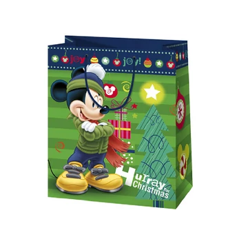Karácsonyi Mickey egér mintás nagy méretű exkluzív ajándéktáska 26x14x33cm