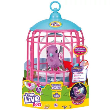Little Live Pets: Polly interaktív papagáj kalitkában fénnyel és hanggal