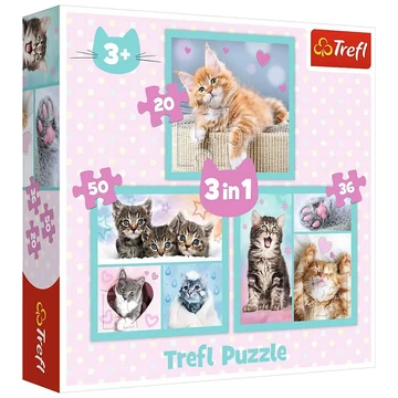 Édes cicusok 3 az 1-ben puzzle - Trefl