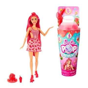 Barbie: Slime Reveal - Dinnye meglepetés baba gyümölcsös szettben Piros hajjal - Mattel