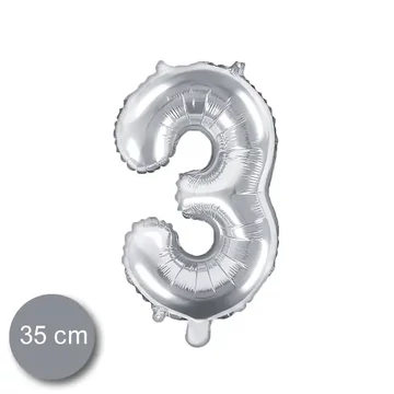 Party évszámos fólialufi ezüst színű 3-as 35cm