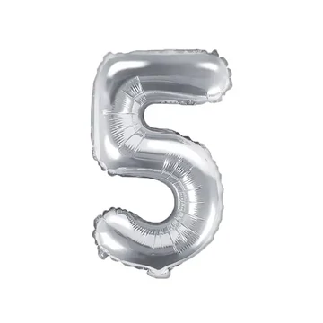Party évszámos fólialufi ezüst színű 5-ös 35cm