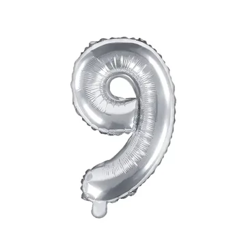 Party évszámos fólialufi ezüst színű 9-es 35cm