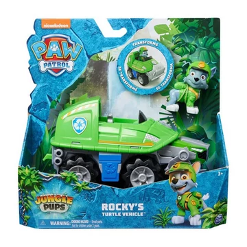 Mancs őrjárat: Jungle Pups Rocky minifigura teknős járművel - Spin Master
