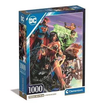 DC Comics: Az igazság ligája 1000db-os Compact puzzle 50x70cm - Clementoni
