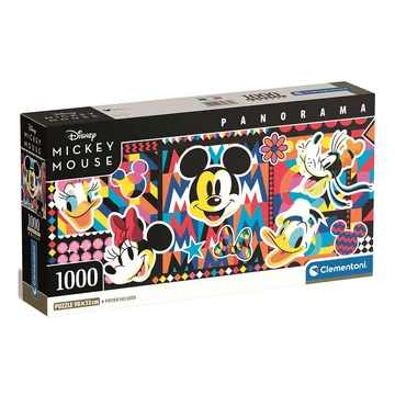 Disney: Mickey Egér klasszikus 1000db-os panoráma puzzle 98x33cm - Clementoni