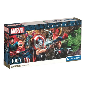 Marvel szuperhősök 1000db-os panoráma puzzle 98x33cm - Clementoni