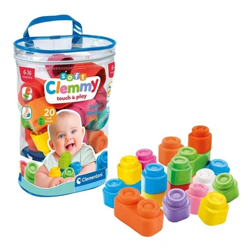 Clemmy: Puha színes építőkockák babáknak 20db-os szett - Clementoni