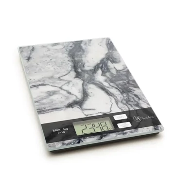 Digitális konyhai mérleg fehér márvány mintával 5kg 57268B