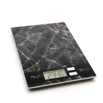 Digitális konyhai mérleg fekete márvány mintával 5kg 57268A