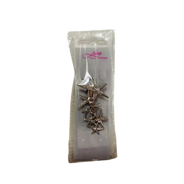 Lora ezüst csillagos 7,5cm-es krokodil csipesz 830878