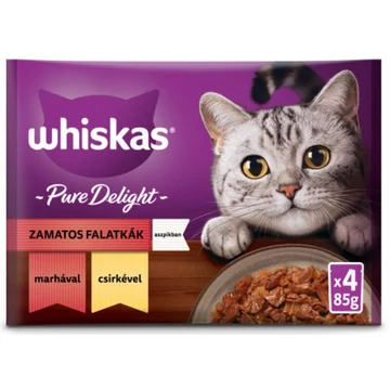Whiskas marha-csirka alutasakos macskaeledes aszpikban 4x85g