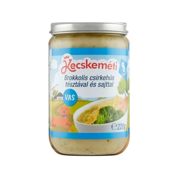 Kecskeméti Bébiétel Brokkolis Csirkehús Tészta Sajt Ízesítéssel 8 Hónapos Kortól 220 g