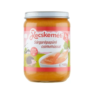 Kecskeméti sárgarépapüré csirkehússal bébiétel 5 hónapos kortól 190 g