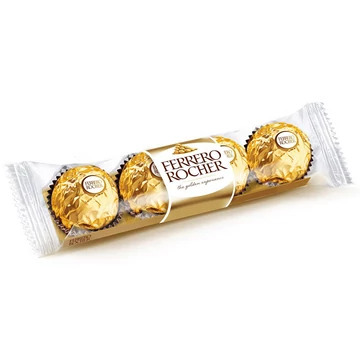Ferrero Rocher tejcsokoládéval és mogyoródarabkákkal borított ropogós ostya lágy töltelékkel 50 g