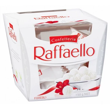 Raffaello ropogós, kókuszos ostyakülönlegesség, belsejében egész szem mandulával 150 g