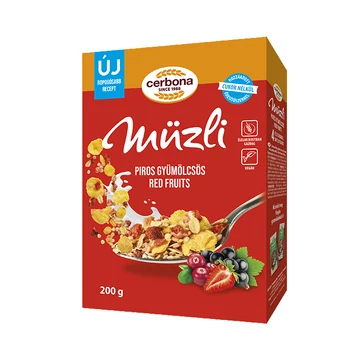 Cerbona piros gyümölcsös műzli 200 g