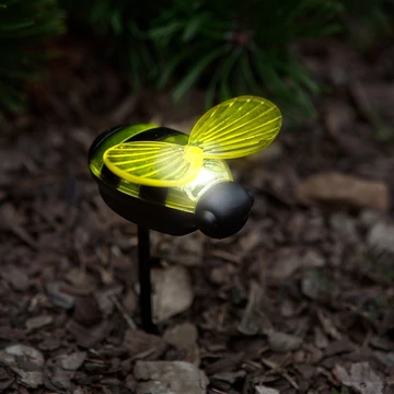 Méhecske LED-es szolárlámpa fehér LED-del 8x6,5x14cm 11752