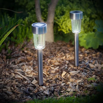 LED-es szolárlámpa szürke színben hidegfehér fényű 30x4,5cm 111702A