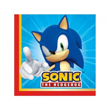 Party szalvéta 20db Sonic a sündisznó mintával
