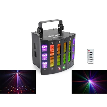 BeamZ Magic2 (9x3W) RGBAWP 24 optikás + UV + Stroboszkóp + Lézer DMX derby fényeffekt