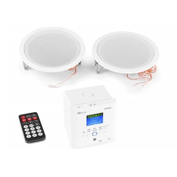 Power Dynamics BTW30SET Falba építhető zenerendszer, 2x15W fali hangszóró, Bluetooth, USB