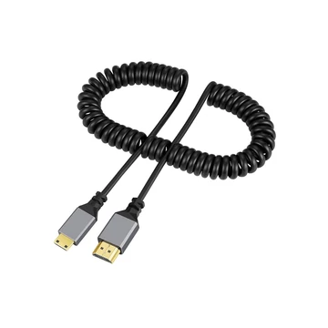 Thunder C4KSMN-024 4K Mini HDMI spirál kábel [HDMI papa - Mini HDMI papa] (2,4 m)