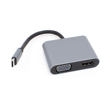 Thunder HBC-14, USB-C átalakító 4in1 HDMI + VGA + gyorstöltés (100W)