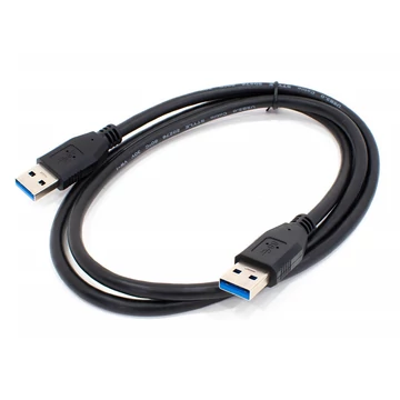 Thunder MCS-76 (USB-A papa - USB-A papa) Töltő / Adatkábel, USB3.0, fekete (1m)