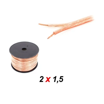 Thunder S021 Hangfalkábel, 2x 1.5 mm2, áttetsző