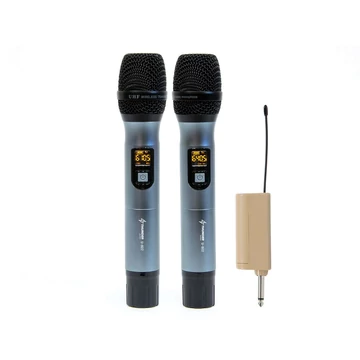 Thunder U-802 UHF vezeték nélküli, akkumulátoros mikrofon szett (2 db KÉZI mikrofon)