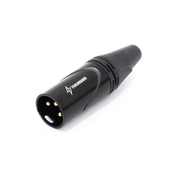 Thunder XLR-302 XLR papa csatlakozó, fém ház, fekete