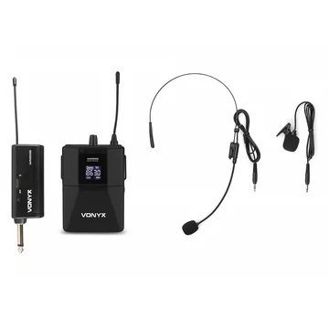 Vonyx WM55B Vezeték nélküli, BODYPACK Plug and Play fej- és csíptetős mikrofon szett