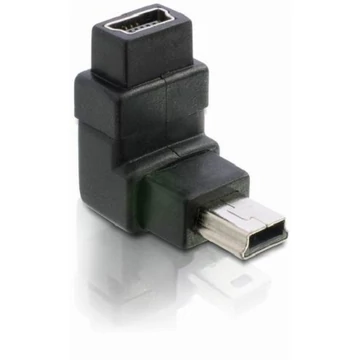 Delock Adapter USB-B mini 5tűs apa/anya 90 , derékszögű, nikkel bevonat