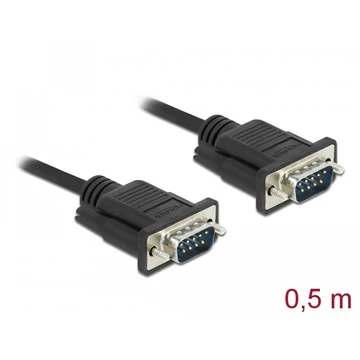 Delock Sub-D9-es, RS-232 soros kábel, apa-apa, 0,5 m