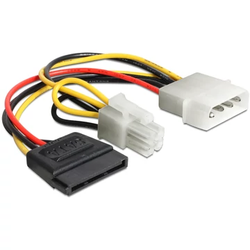 Delock tápkábel Molex 4 pinen apa > SATA 15 pines anya + P4 apa
