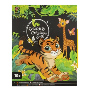 Képkarcoló és kifestő lapok, 26x21cm-es 10 lappal és kaparó tollal több változatban