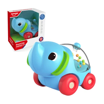 Happy World: Gurulós csörgő elefánt 11cm
