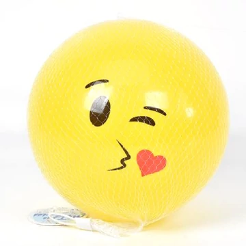 Citromsárga emoji gumilabda 23cm