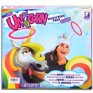 Unikornisos karikadobáló ügyességi játék