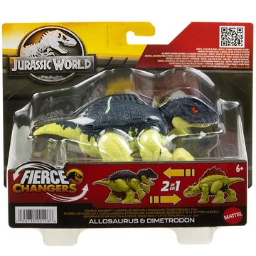 Jurassic World: Fierce Changers - Allosaurus & Dimetrodon átalakítható dinoszaurusz játékfigura - Mattel